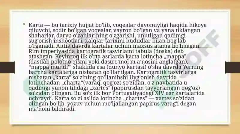 Kartografiya haqida qisqacha 2