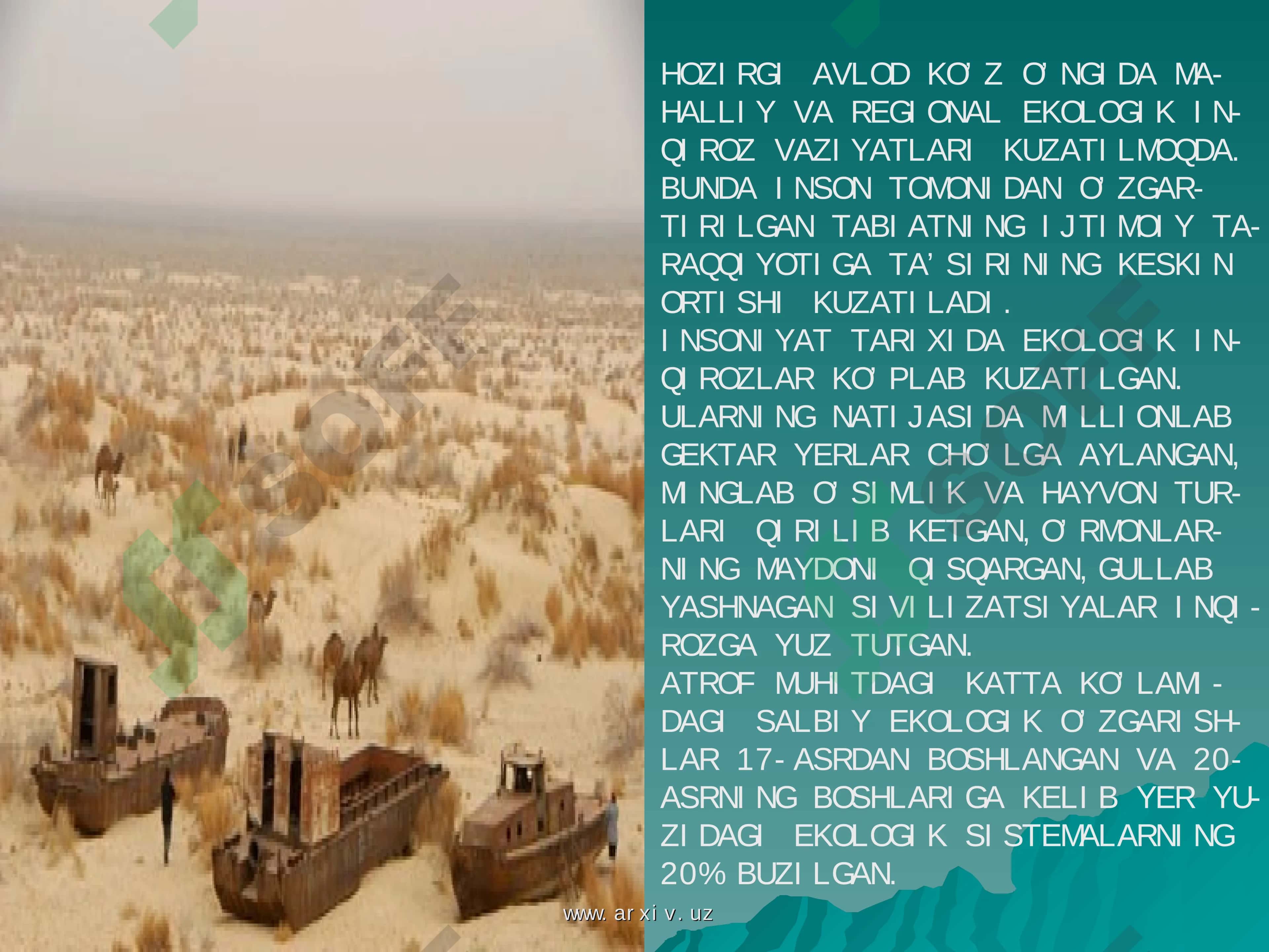 Mahalliy va Regional Ekologik Inqiroz Vaziyatlari 2