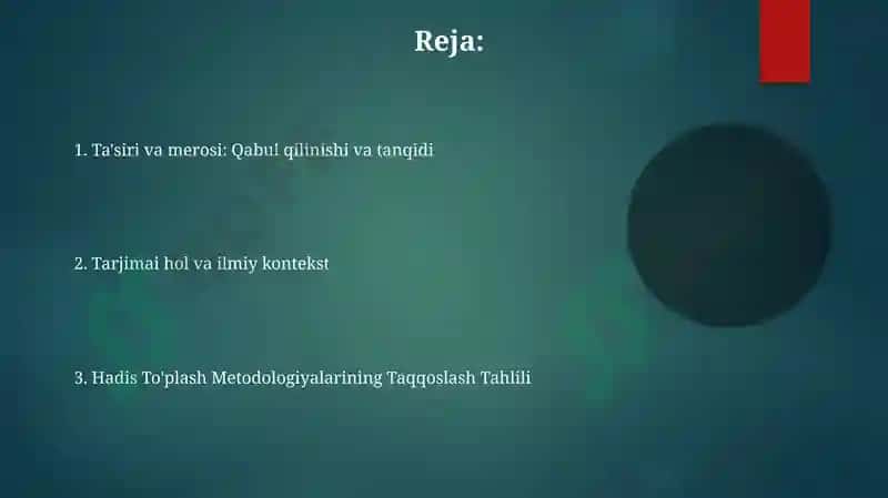 Imom Buxoriy va Termiziyning hadis ilmiga qoʻshgan hissalarining qiyosiy tahlili 2