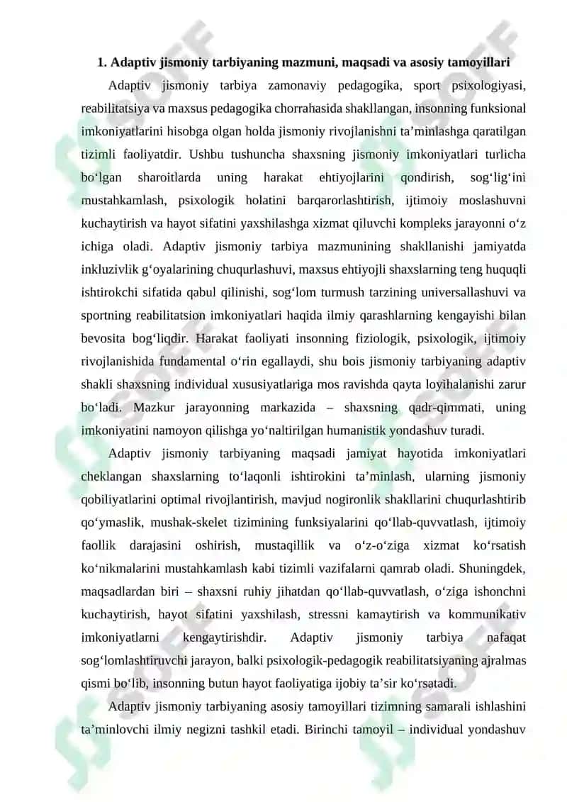 Adaptiv jismoniy tarbiya bo‘yicha o‘rganish usullari 2