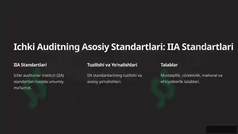 Ichki Auditni Tashkil Qilish Boʻyicha Xalqaro Talablar 2