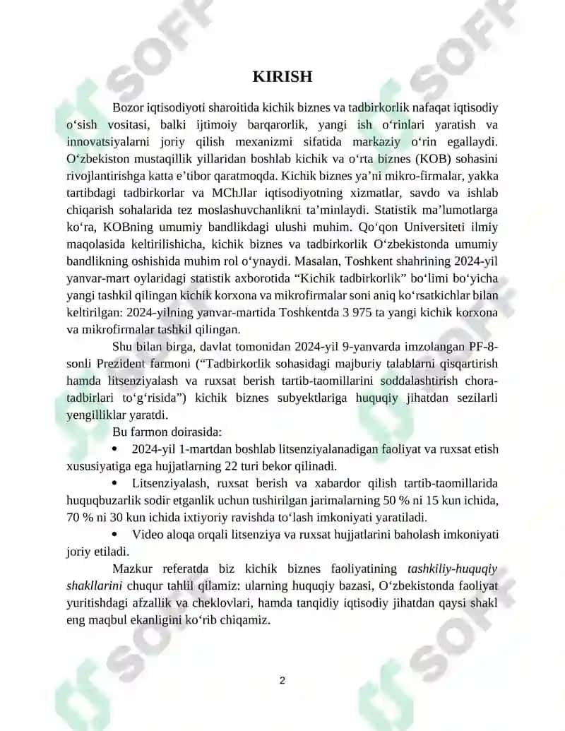Kichik Biznesning Tashkiliy-Huquqiy Shakllari 2