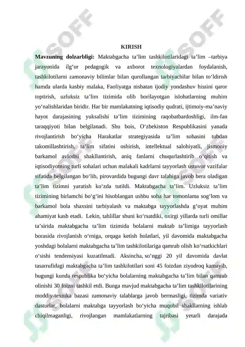 Maktabgacha ta’lim tashkilotlaridagi ta'lim –tarbiya jarayonida ilgʻor pedagogik va axborot texnologiyalardan foydalanish 2
