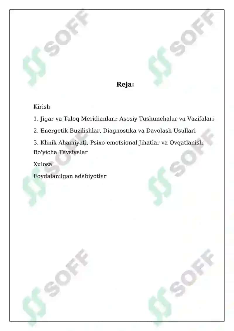 Jigar va Taloq Meridianlari 2