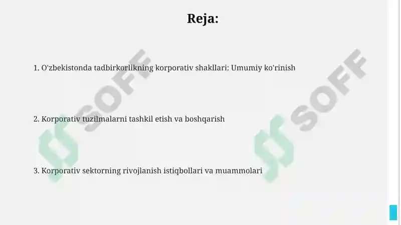 O'zbekistonda tadbirkorlik faoliyatining korporativ shakllari 2