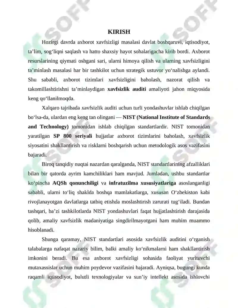 NIST Standartlari Asosida Xavfsizlik Auditi Tizimi 2