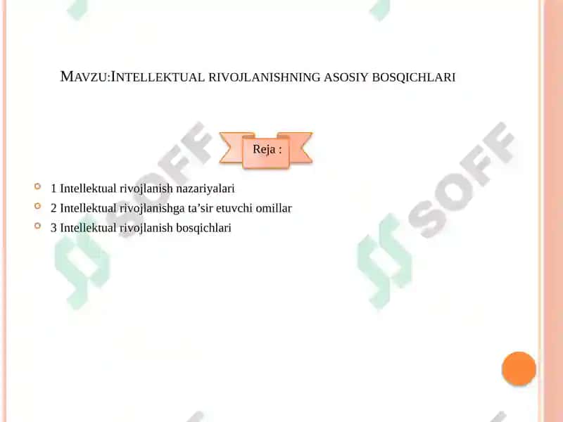 Intellektual rivojlanishning asosiy bosqichlari 2