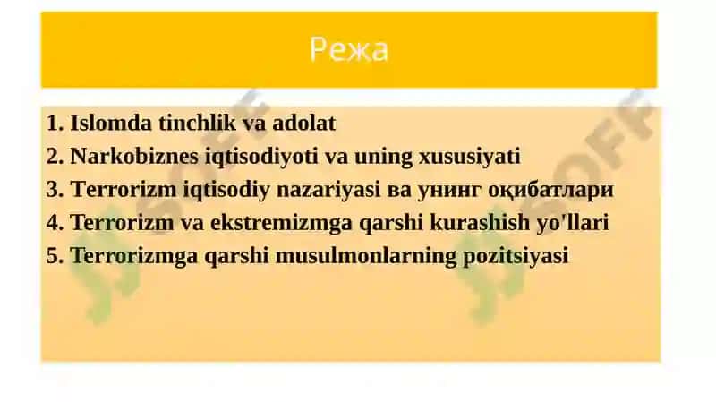 Islomda tinchlik va adolat 2