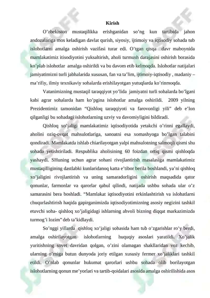 AGRAR MUNOSABATLAR VA ULARNING O'ZIGA XOS XUSUSIYATLARI 2