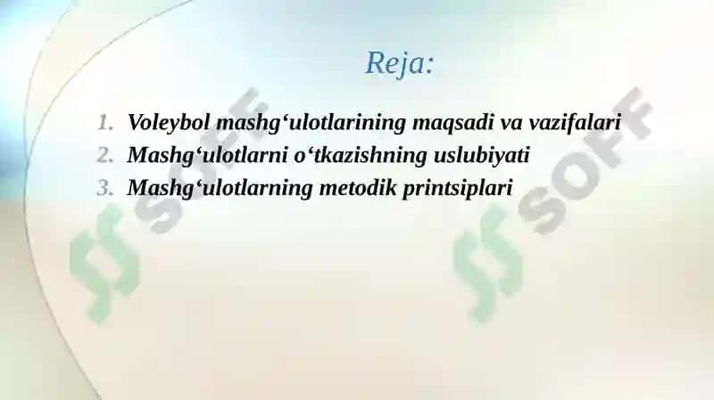 UMUMTA’LIM MAKTABLARNING JISMONIY TARBIYA DARSLARIDA VOLEYBOL BO‘YICHA MASHG‘ULOTLARNI O‘TKAZISH USLUBIYATI 2