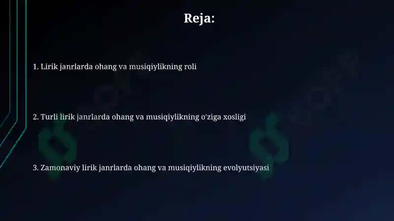 Lirik janrlarda ohang va musiqiylik 2