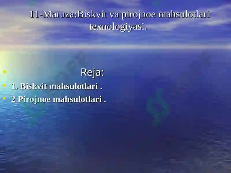Biskvit va pirojnoe mahsulotlari texnologiyasi 2