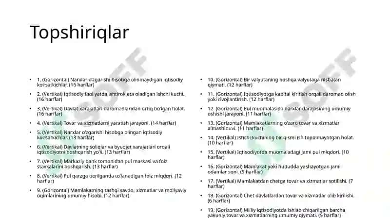 Topshiriqlar 2