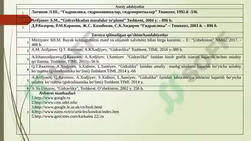 Gidrostatik bosim kuchining tekisvaegrisirtlargata’siri 2