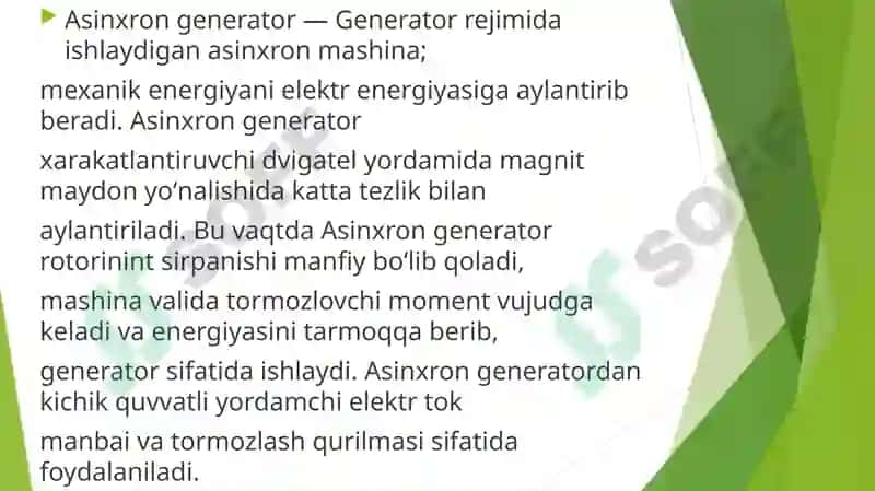 Asinxron generatorlar 2
