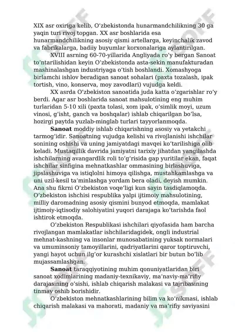 Sanoat-moddiy ishlab chiqarishning eng yirik yetakchi tarmog'i. 2