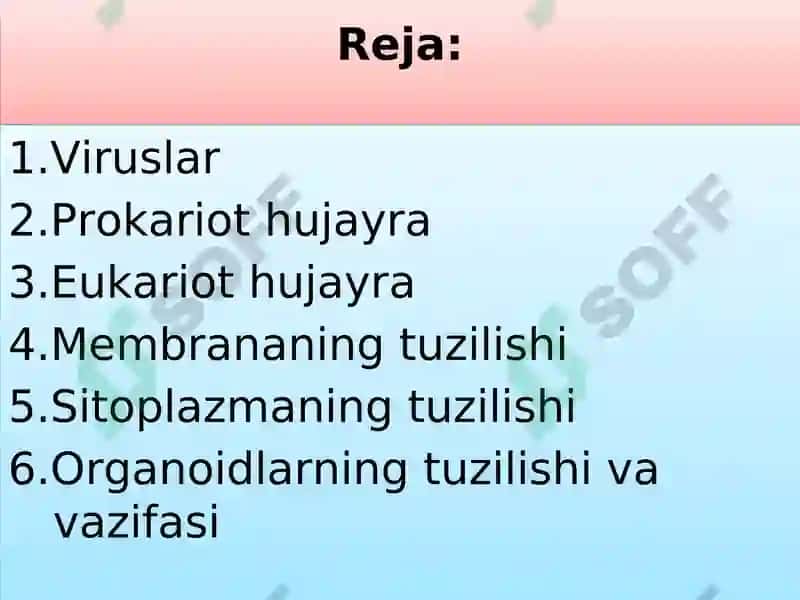 Hayotning hujayraviyasoslari 2