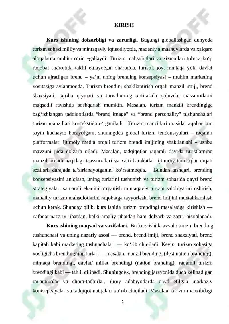 TURIZM SOHASIDA BRENDING KONSEPSIYASI VA UNING TURLARI 2