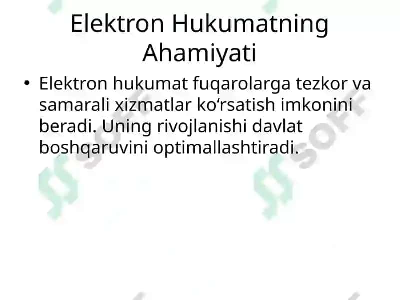 Elektron Hukumat Tizimini Rivojlanish Strategiyasi 2