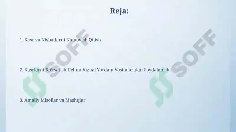 Kasr va Nisbatlarni Namoyish Qilish 2