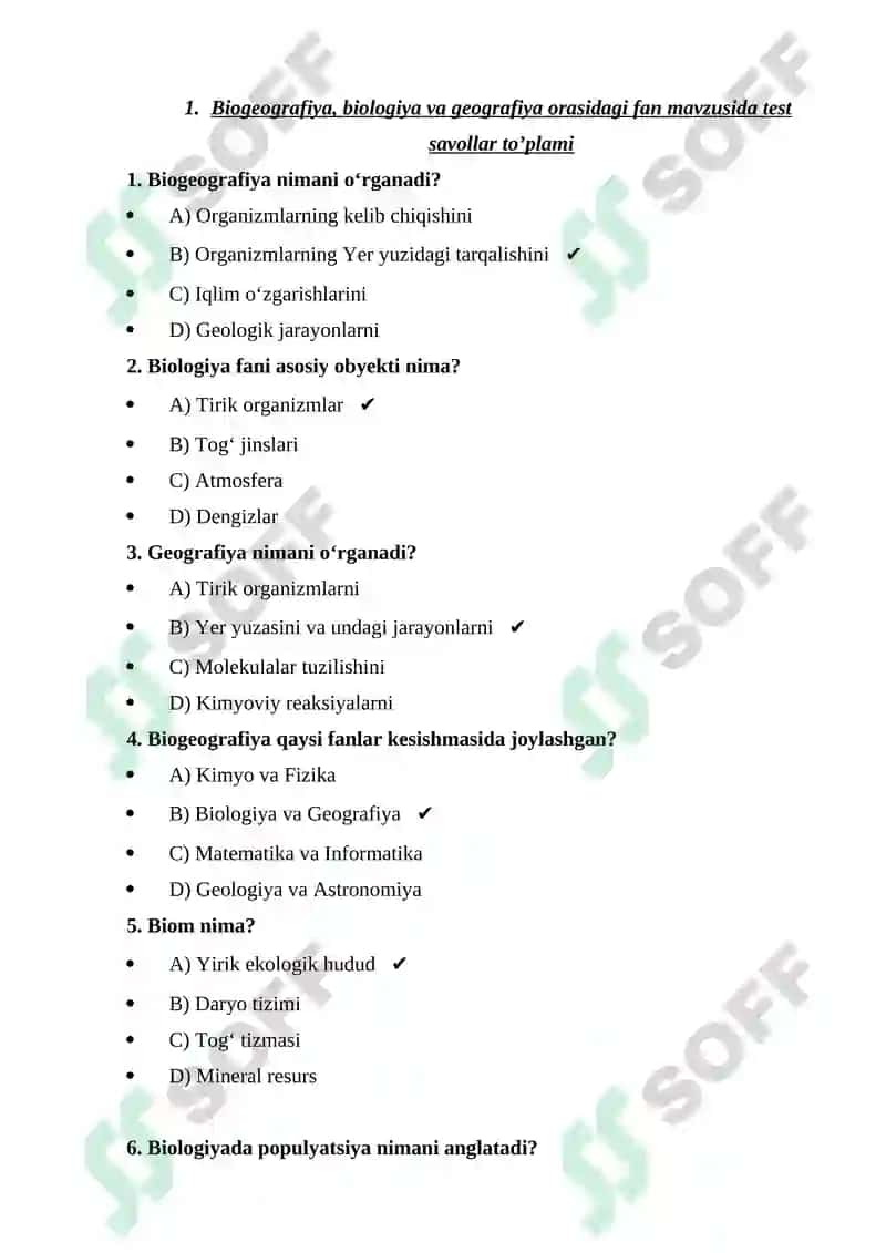 Biogeografiya, biologiya va geografiya orasidagi fan 2