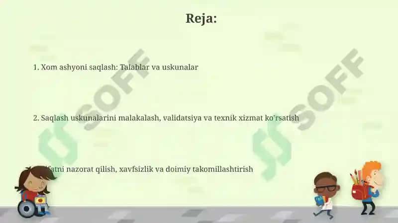 Xom ashyoni sexda saqlash uchun jihozlar 2