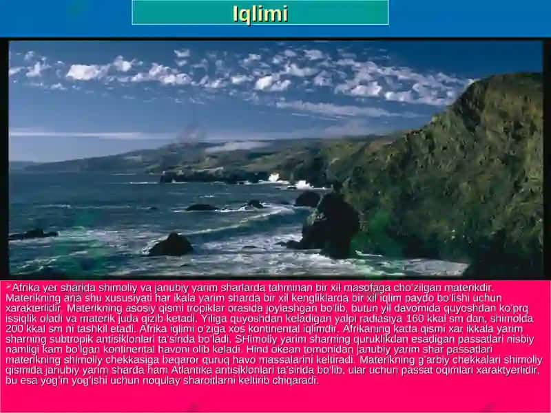 Afrika materigining iqlimi va ichki suvlari 2