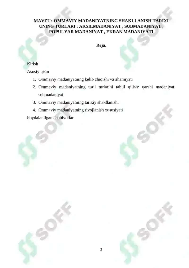 OMMAVIY MADANIYATNING SHAKLLANISH TARIXI UNING TURLARI 2