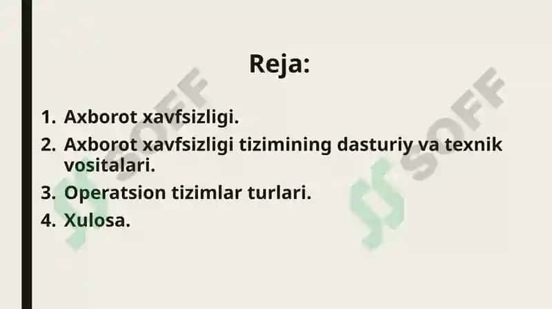 OPERATSION TIZIMLARNING XAVFSIZLIK SIYOSATI VA HUQUQLARI 2