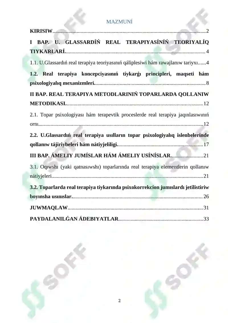 U. Glassardıń real terapiyası   toplarda islewde qollanıw imkaniyatları 2