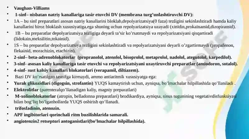 Antiaritmik dori vositalari 2
