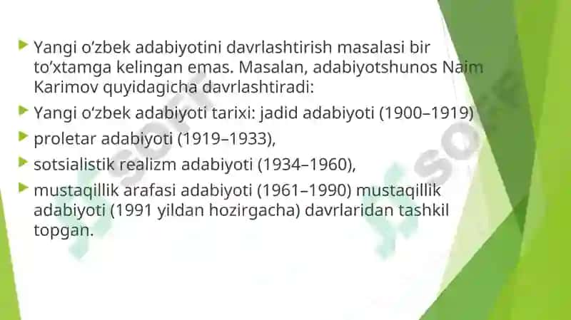 1-mavzu. 20-40-yillar o‘zbek adabiyotining xususiyatlari. 2