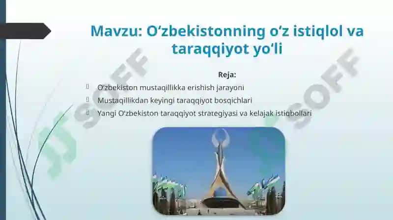 O‘zbekistonning o‘zistiqlol va taraqqiyot yo‘li 2