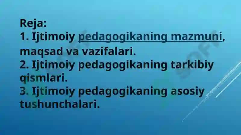 Ijtimoiy pedagogika fanining joriy etilishi 2