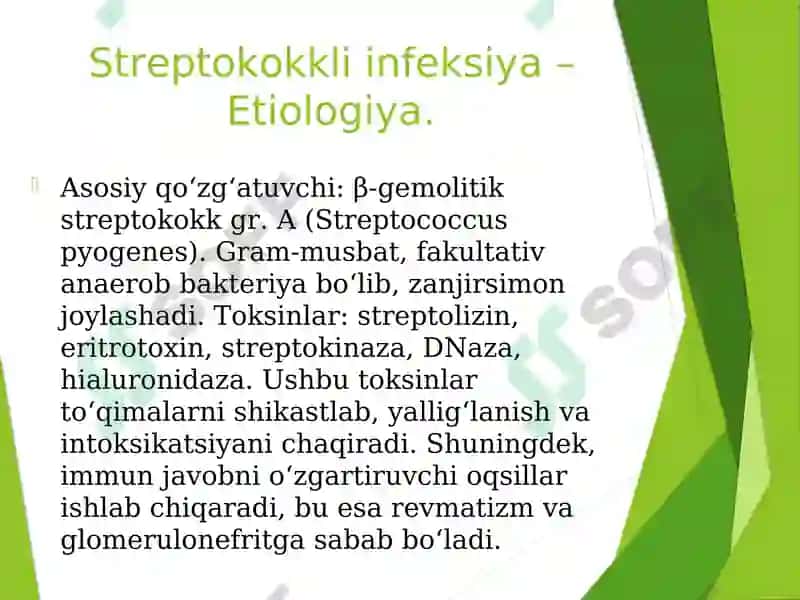 Streptokokkli va Pnevmokokkli infeksiyalar. Etiologiya, epidemiologiya, klinikasi, diagnostika va davolash 2