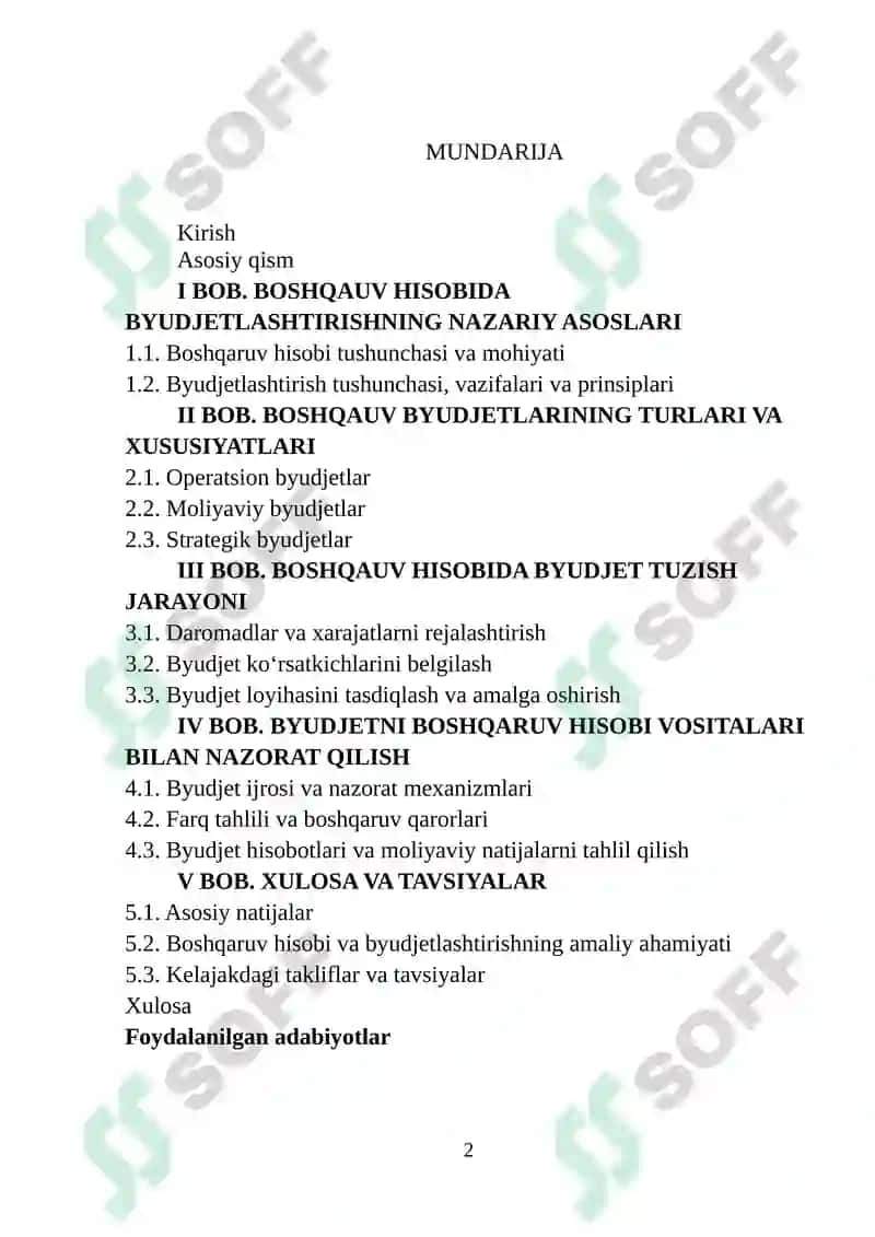 Boshqaruv hisobida byudjetlashtirish 2