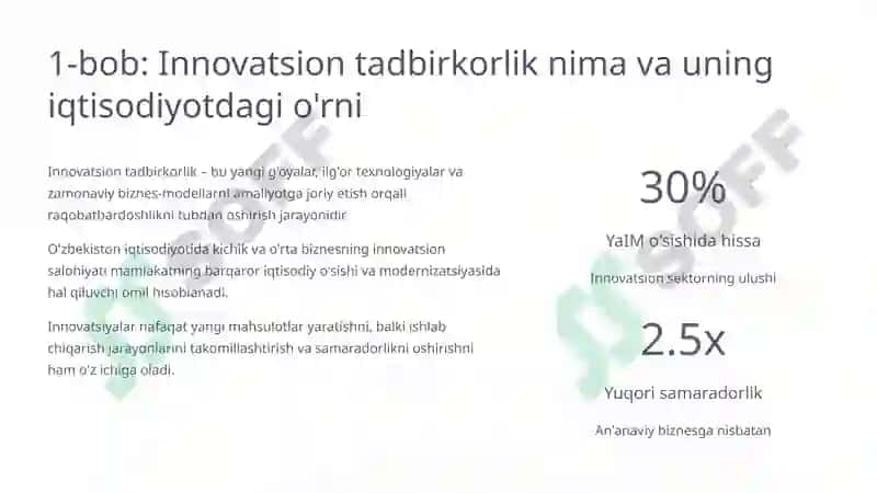 Innovatsion tadbirkorlikni rivojlantirish omillari 2