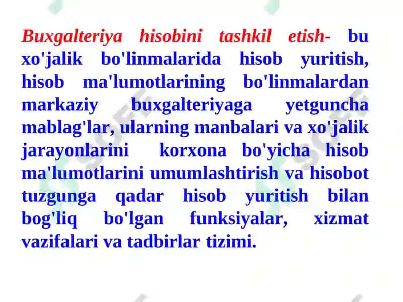 Buxgalteriya hisobi tashkili va hisob siyosati 2