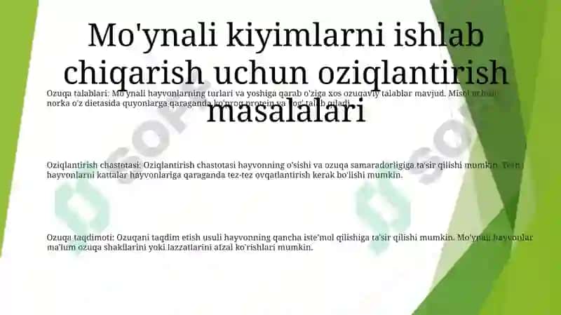 Móyna Beruvchi Hayvonlarni Beradigan Mahsulot Turiga Qarab Oziqlantirish 2