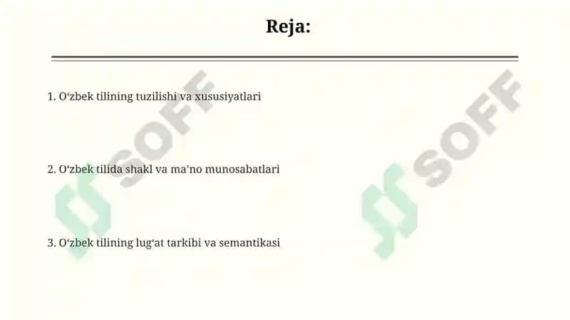 Oʻzbek tili va lugʻat tarkibining shakl va maʼno munosabatlari 2