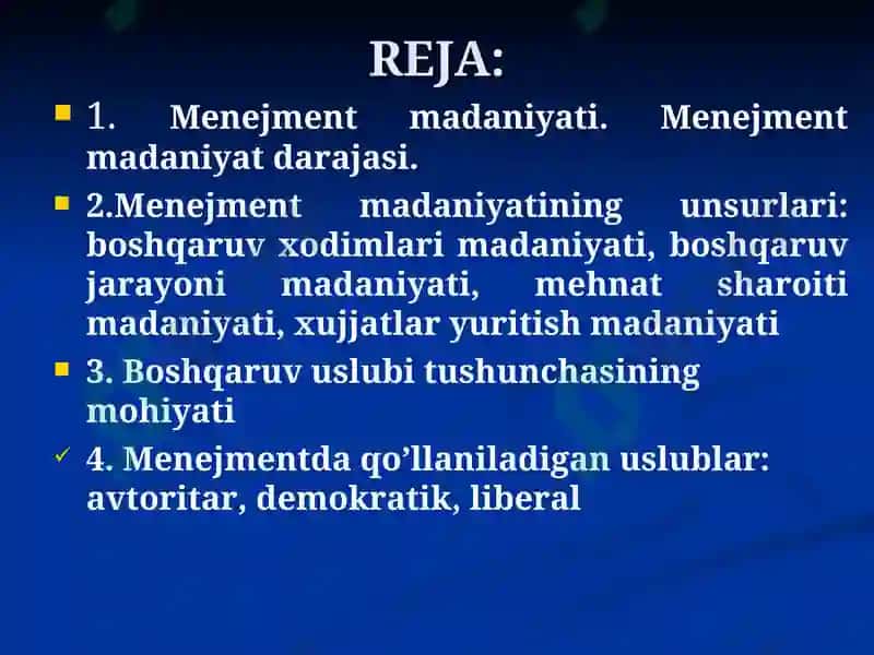 Madaniyat va menejment 2