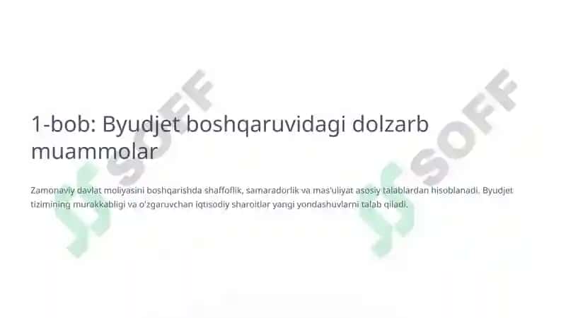 Byudjet Jarayonini Optimallashtirishning Zamonaviy Yondashuvlari 2