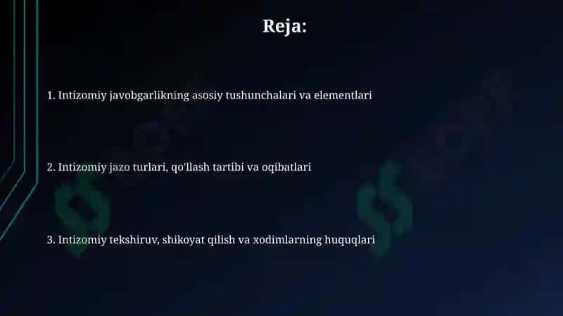 Intizomiy javobgarlikning huquqiy meyorlari 2