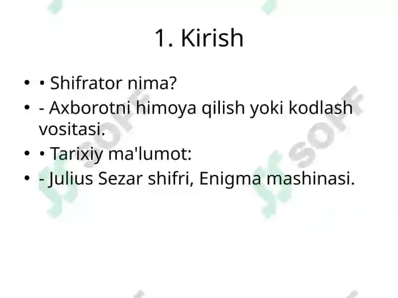 Shifratorlar haqida 2