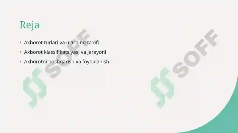 Axborotning turlari va xususiyatlari 2
