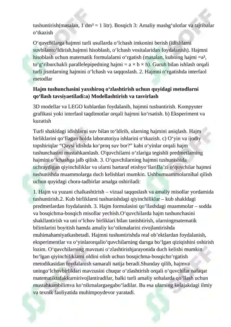 Hajm tushunchasi va uning ahamiyati 2