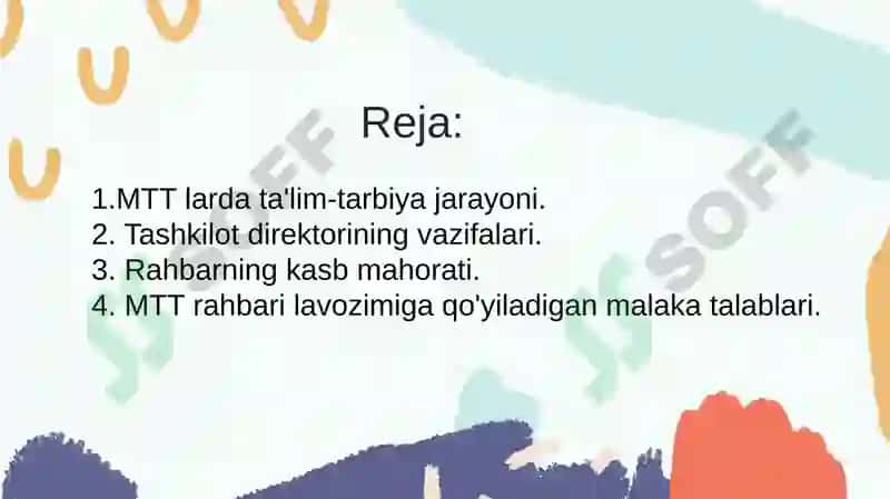 Maktabgacha ta'lim tashkiloti rahbari mehnatini ilmiy asosda tashkil etishning innovatsion texnologiyalari 2
