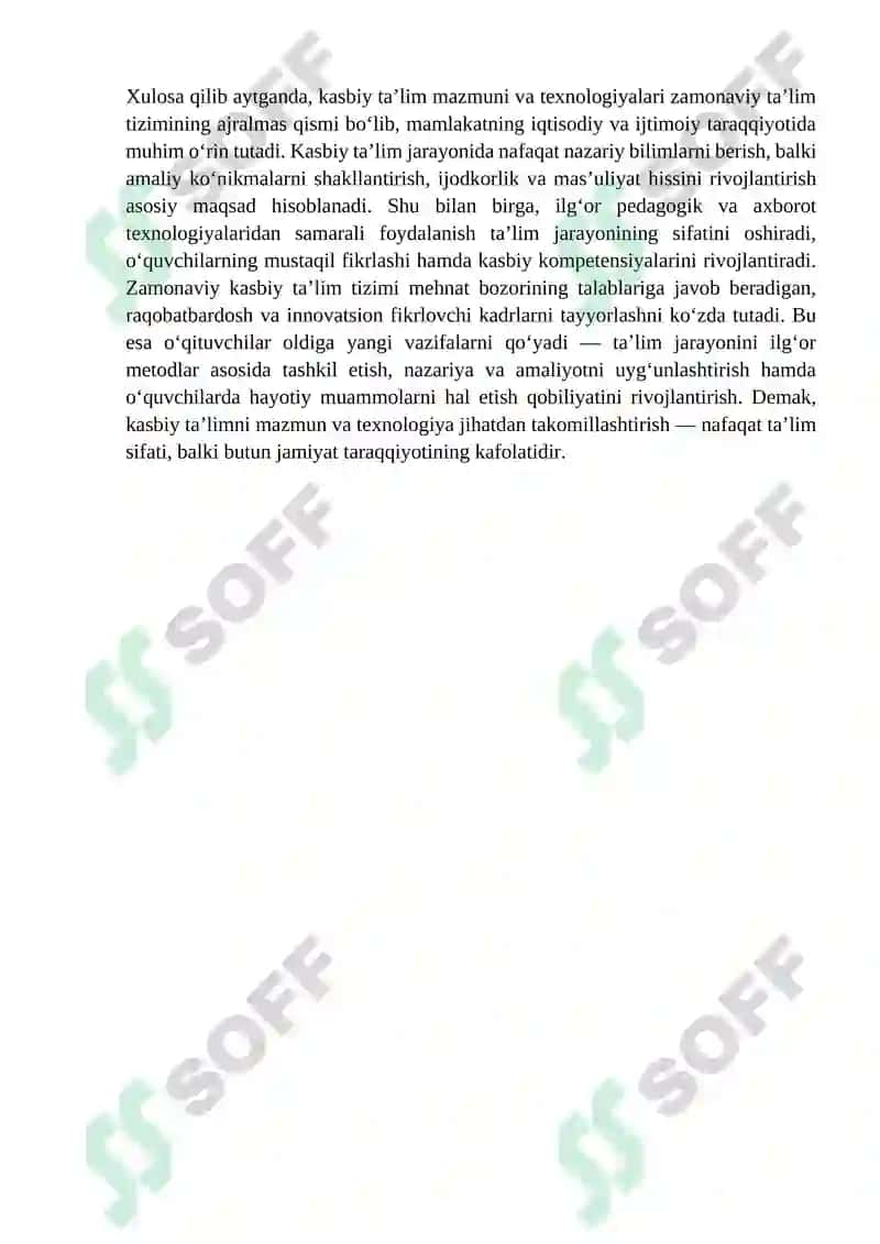 Kasbiy ta`lim mazmuni va texnologiyalari. esse 2