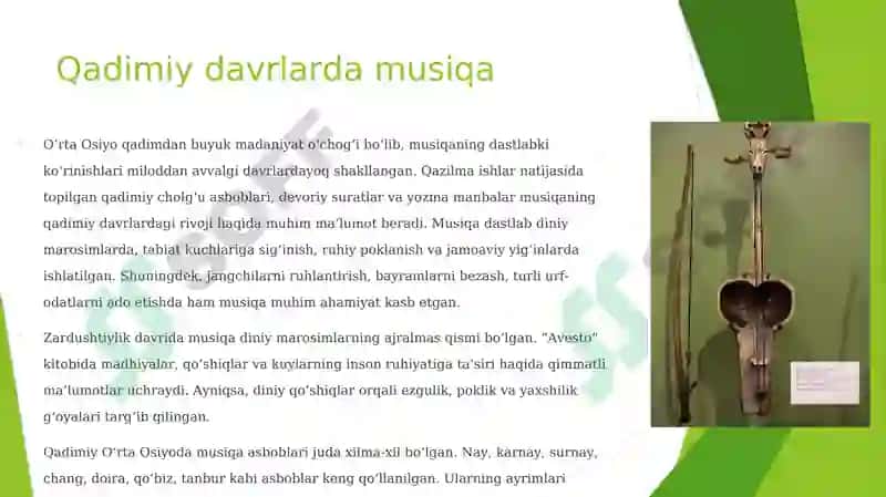 O‘rta Osiyoning Qadimiy Musiqa Madaniyati 2