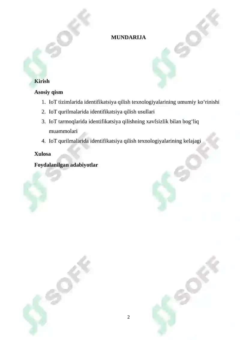 IoT qurilmalari va tarmoqlarida identifikatsiya qilish texnologiyalari 2